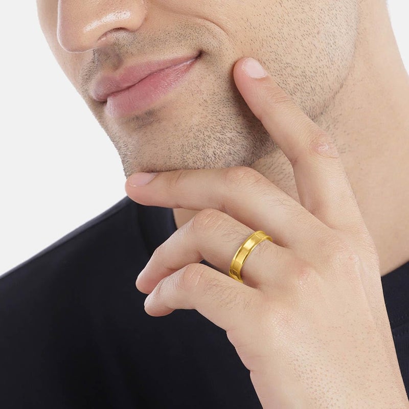 Zavya 925 Sterling Silver Gold Plated CZ Men's Ring | Gift for Men & Boys | With Certificate of Authenticity and 925 Hallmark - Image 3