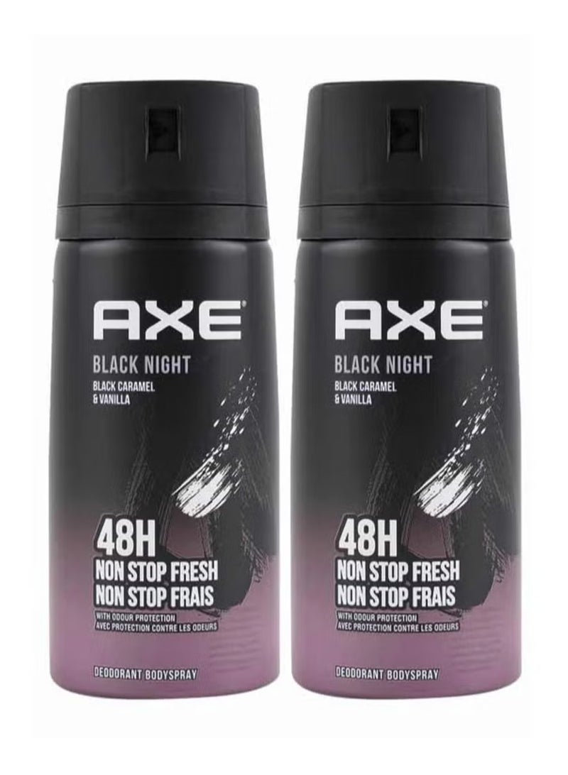 Axe Pack Of 2 AXE Deodorant Aerosol Black Night 150ml