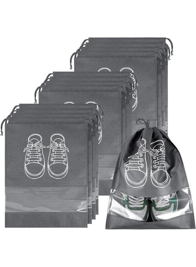 QIMIT Shoe Bag for Travel & Storage Travel Organizer for Women & Men Travel Accessories Shoe Organizer Shoe Bags Pouches Travel Shoe Cover for Travelling Travel Essentials (12, Grey) - Image 1