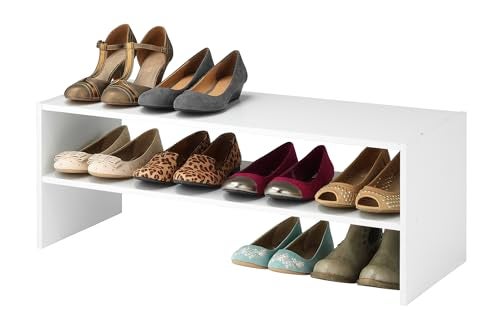 Whitmor Stackable 31 Extra Wide 2Shelf Storage Organizer White