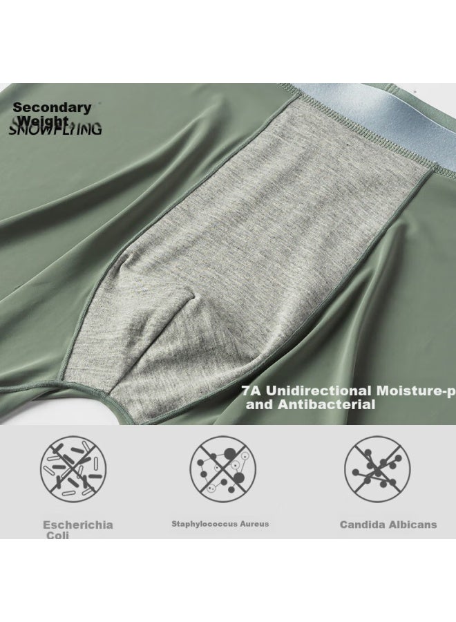 Snowflying Men's Long Ice Silk Underwear Anti-friction Leg Seamless Antibacterial Men's Boxer Briefs - Image 3
