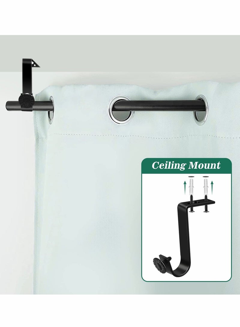 SYOSI Ceiling Curtain Rod Bracket Heavy Duty Curtain Rod Holders 4 Pack Ceiling Curtain Rods Hooks Fit for 3/4 to 9/10 Inch Drapery Poles  - Image 5