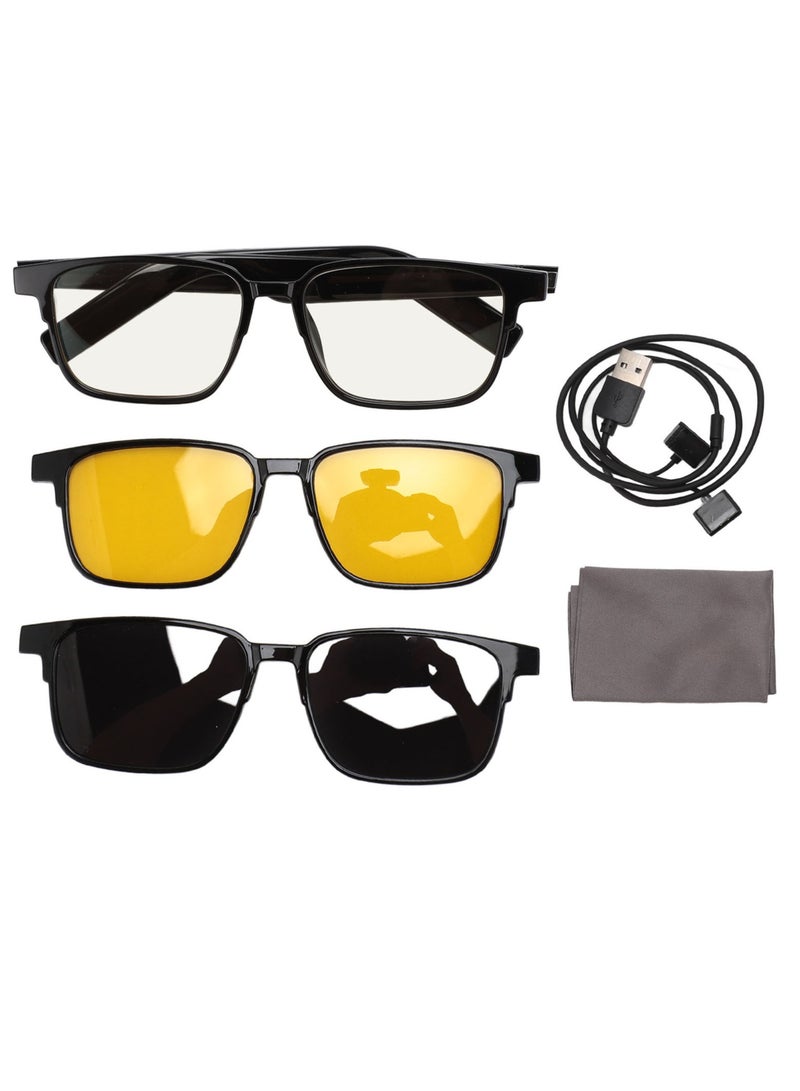 Smart Glasses Wireless IP5 Waterproof Open Ear Speaker Dual Microphones Voice Control BT 5.3 Unisex Smart Sunglasses with Polarized Night Vision Lens - Image 1