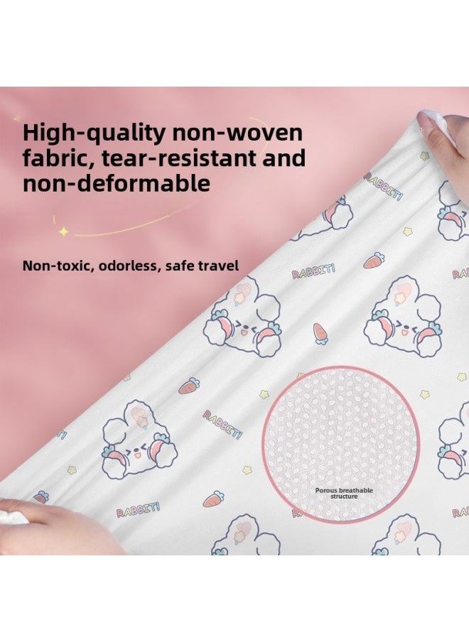 Generic Disposable Printing Four-piece Set Travel Hotel B & B Portable Disposable Non-woven Bed Sheet Set-Color:Pure White Disposable Four-piece Set  - Image 3