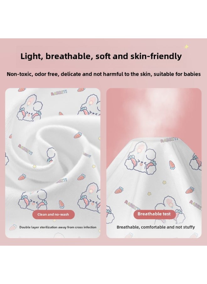 Generic Disposable Printing Four-piece Set Travel Hotel B & B Portable Disposable Non-woven Bed Sheet Set-Color:Pure White Disposable Four-piece Set  - Image 4