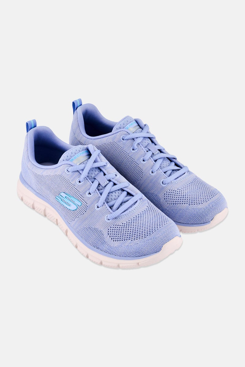 SKECHERS أحذية خارجية للنساء نهارية مزينة بالدانتيل، لون أزرق فاتح - Image 4