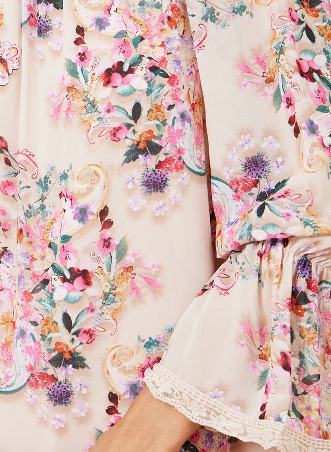 Styli Floral Chiffon Midi Dress  - Image 3