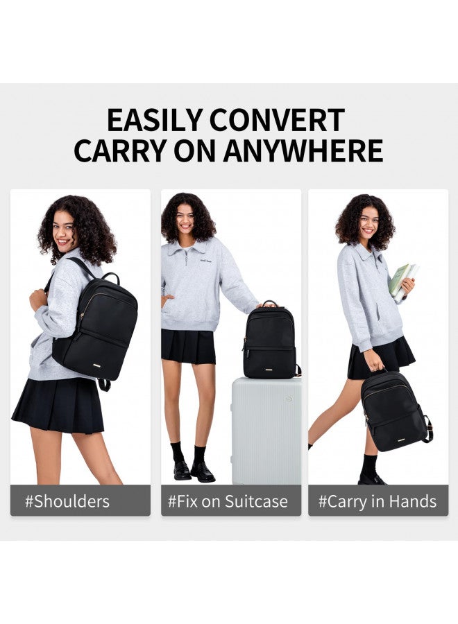 GOLF SUPAGS Laptop Backpack for Women Slim Computer Bag Work Travel College Backpack Purse Fits 15.6 Inch Notebook (Black) - Image 1
