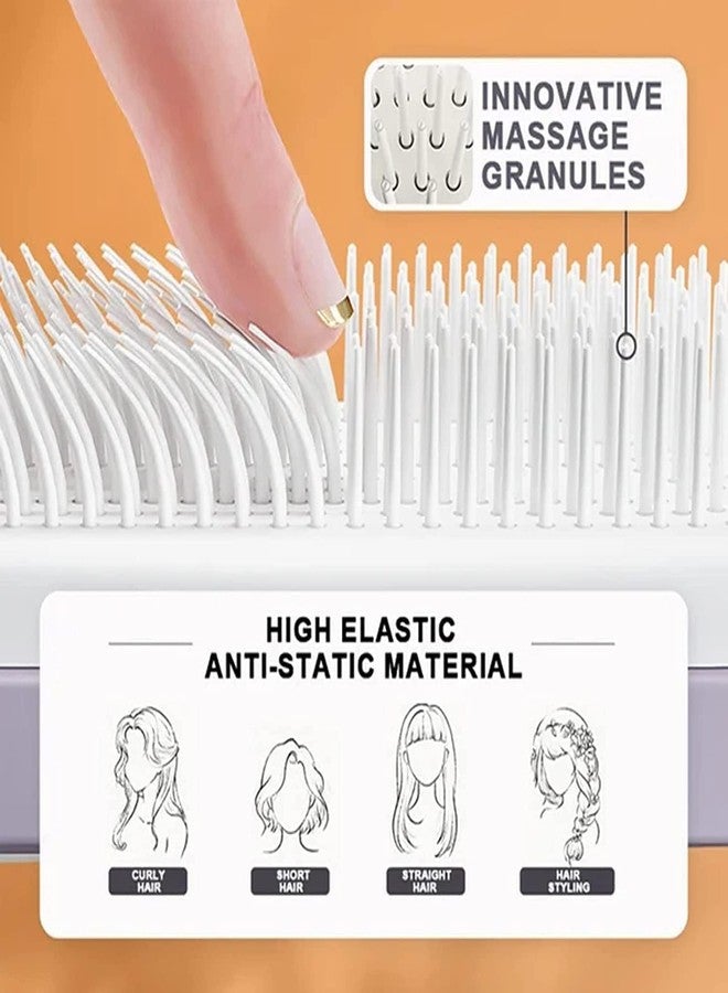 KHAMKARI Self-Cleaning Detangling Hair Brush for Women Anti-Static Massage Comb, Detangles Wet/Dry Hair, Gentle Scalp Massage, Reduces Frizz, Easy to Clean, Unisex Adult, All Hair Types - Image 5