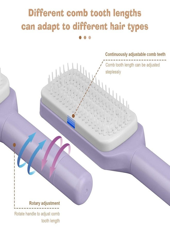 KHAMKARI Self-Cleaning Detangling Hair Brush for Women Anti-Static Massage Comb, Detangles Wet/Dry Hair, Gentle Scalp Massage, Reduces Frizz, Easy to Clean, Unisex Adult, All Hair Types - Image 4