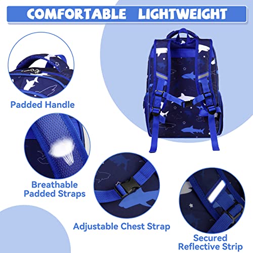 VASCHY Kids backpacks, 16in Water Resistant Backpack for Preschool/Primary/Elementary School Bookbag for Boys Girls with Tablet Sleeve Shark - Image 5