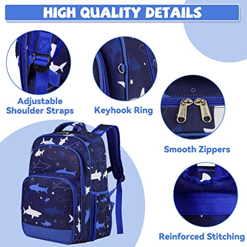 VASCHY Kids backpacks, 16in Water Resistant Backpack for Preschool/Primary/Elementary School Bookbag for Boys Girls with Tablet Sleeve Shark - Image 4