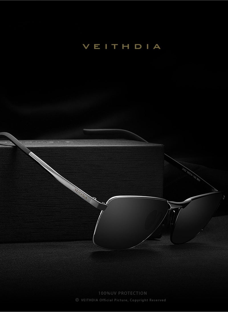 Veithdia Men's Polarized UV Protection Square Full Frame Sunglasses - Image 3