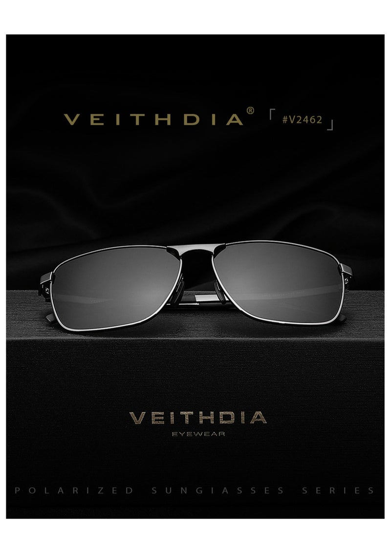 Veithdia Men's Polarized UV Protection Square Full Frame Sunglasses - Image 2
