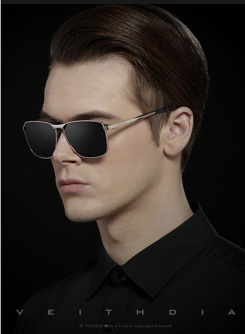 Veithdia Men's Polarized UV Protection Square Full Frame Sunglasses - Image 4