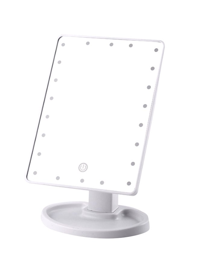 Makeup Mirror with LED Lights in Grey, Size 27x17cm - Image 1