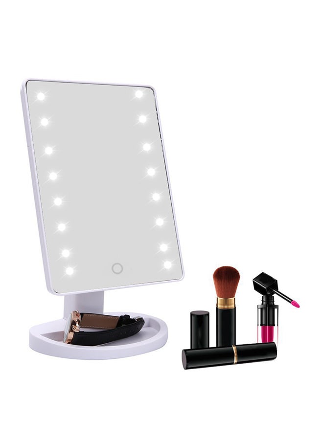 Makeup Mirror with LED Lights in Grey, Size 27x17cm - Image 2