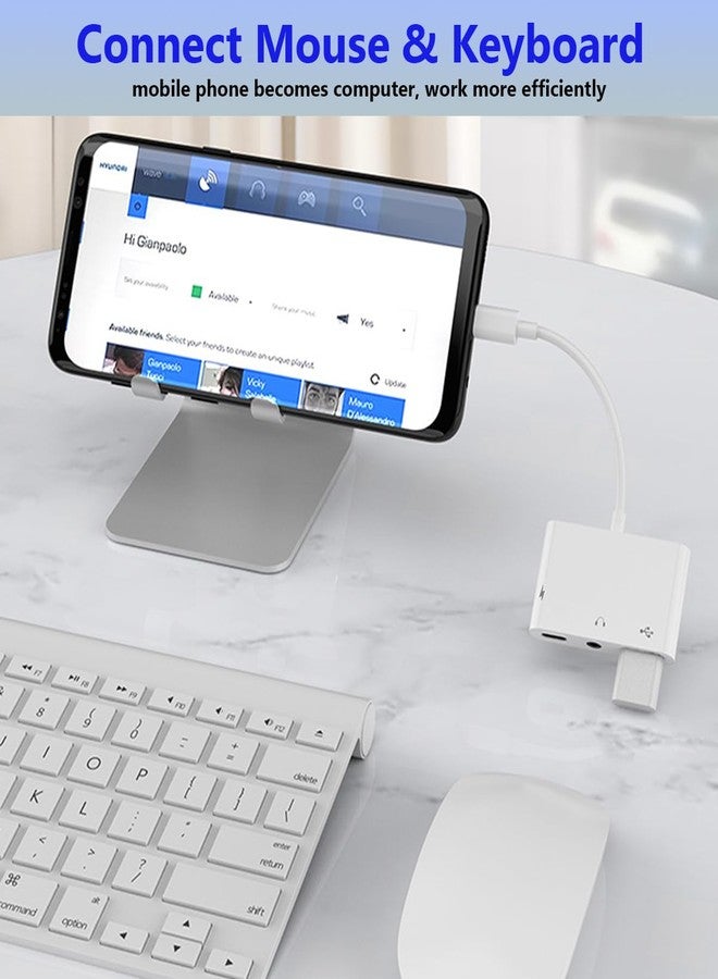 Znoogrn Apple USB C to USB Adapter for MacBook, 3-in-1 USB C to USB-A OTG Splitter with 3.5mm Audio Jack and PD Fast Charging Port Compatible with iPhone 15, iPad Pro, Samsung Galaxy S23 - Image 4
