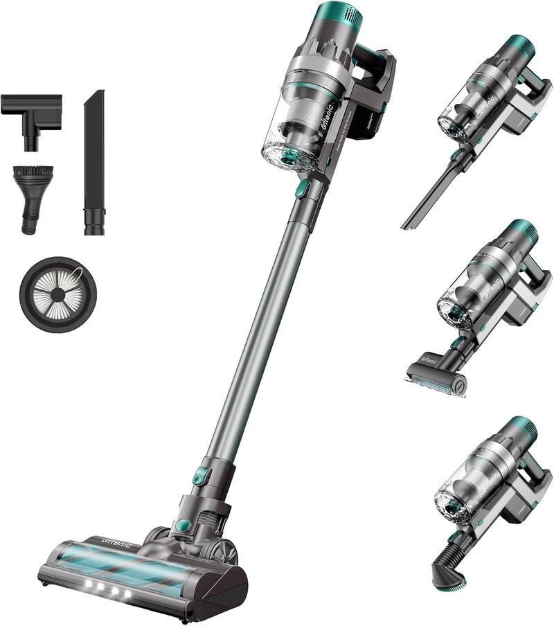 أولتينيك مكنسة كهربائية لاسلكية Ultenic U11 Pro، قوة شفط تصل إلى 25 كيلوباسكال، مدة عمل تصل إلى 50 دقيقة، تحكم باللمس، سهولة في تفريغ القمامة، شحن سريع، مكنسة متعددة الاستخدامات مناسبة للسجاد وشعر الحيوانات الأليفة والأرضيات الصلبة. - Image 1