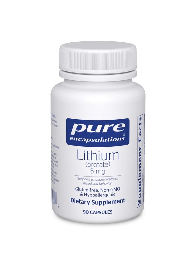 Pure Encapsulations - Lithium (Orotate) 5 Mg ; Supplement To Support Healthy Brain Function Memory And Behavior* ; 90 Capsules - Image 1