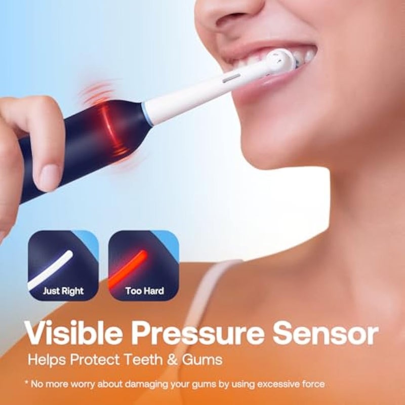 Bitvae R2 Rotating Travel Electric Toothbrush, 8 Professional Brush Heads, Carrying Case, 5 Teeth Care Modes, Pressure Alerts to Prevent Gum Injury, Long Duration - Image 5
