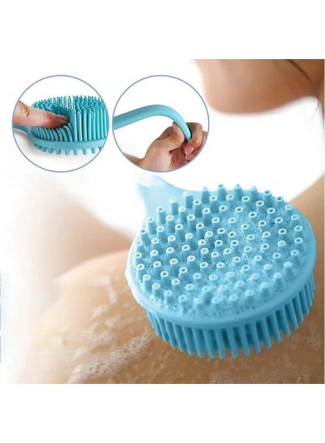 Glitzn Soft Silicone Back Scrubber Shower Bath Body Brush with Long Handle, BPA-Free, Hypoallergenic, Eco-Friendly, For Men and Women (Multicolor) - Image 4