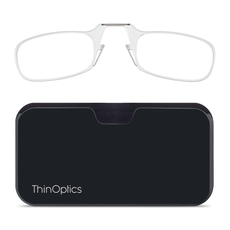 ThinOptics unisexadult Reading Glasses Black Universal Pod Case Clear Frames 100 Strength Readers Clear Frames Black Case 44 mm - Image 3