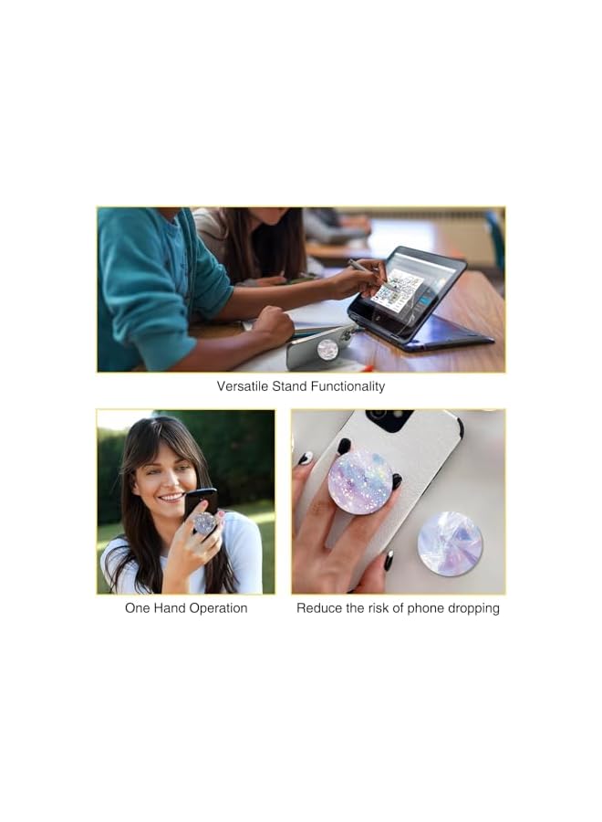 Green Tiger 4 Pcs Phone Finger Holder Grip,Cell Phone Finger Foldable Holder Starry Sky Pattern Grip, Stylish Accessories for All Smartphones and Tablets, Ins Style - Image 3