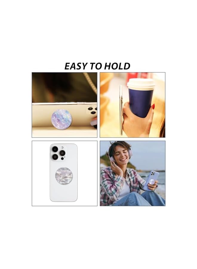 Green Tiger 4 Pcs Phone Finger Holder Grip,Cell Phone Finger Foldable Holder Starry Sky Pattern Grip, Stylish Accessories for All Smartphones and Tablets, Ins Style - Image 2