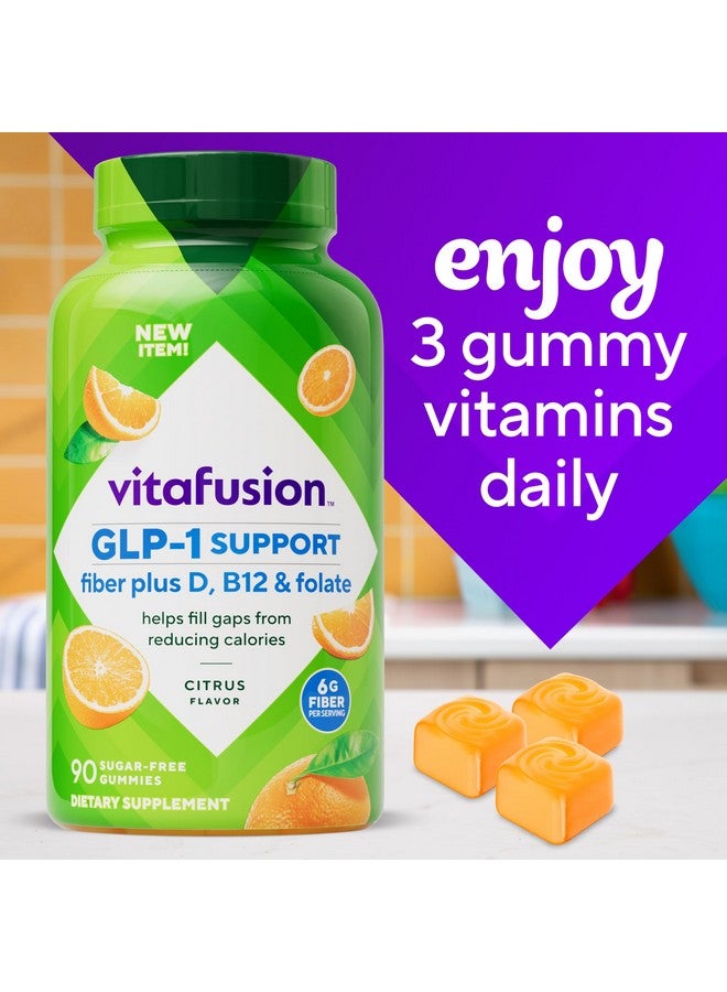 Vitafusion GLP-1 Support Fiber Plus Vitamins D, B12 and Folate Gummy Vitamins, Citrus Flavor, Sugar Free, 90 Count, 30 Day Supply - Image 3
