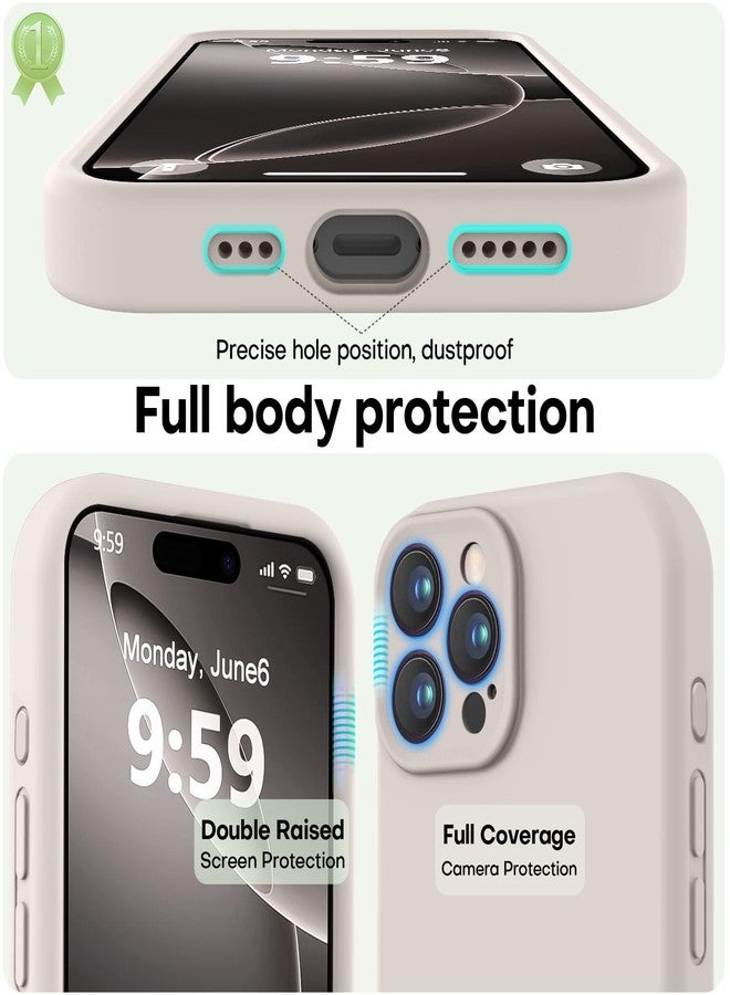 LOVE 3000 جراب LOVE 3000 مصمم خصيصًا لهاتف iPhone 16 Pro، مصنوع من السيليكون الفاخر مع بطانة داخلية ناعمة من الألياف الدقيقة المقاومة للخدش، جراب واقٍ مقاوم للصدمات مناسب للرجال والنساء والفتيات، مقاس 6.3 بوصة، لون حجري - Image 3