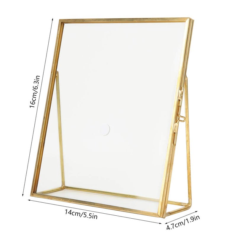5.5 × 6.3 بوصة إطار زجاجي شفاف للزهور العائمة المضغوطة مع حامل حائطي - Image 5