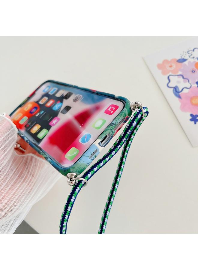 Zaboon Case For iPhone 13 Pro Max Lanyard Small Floral TPU Phone Case - Image 3