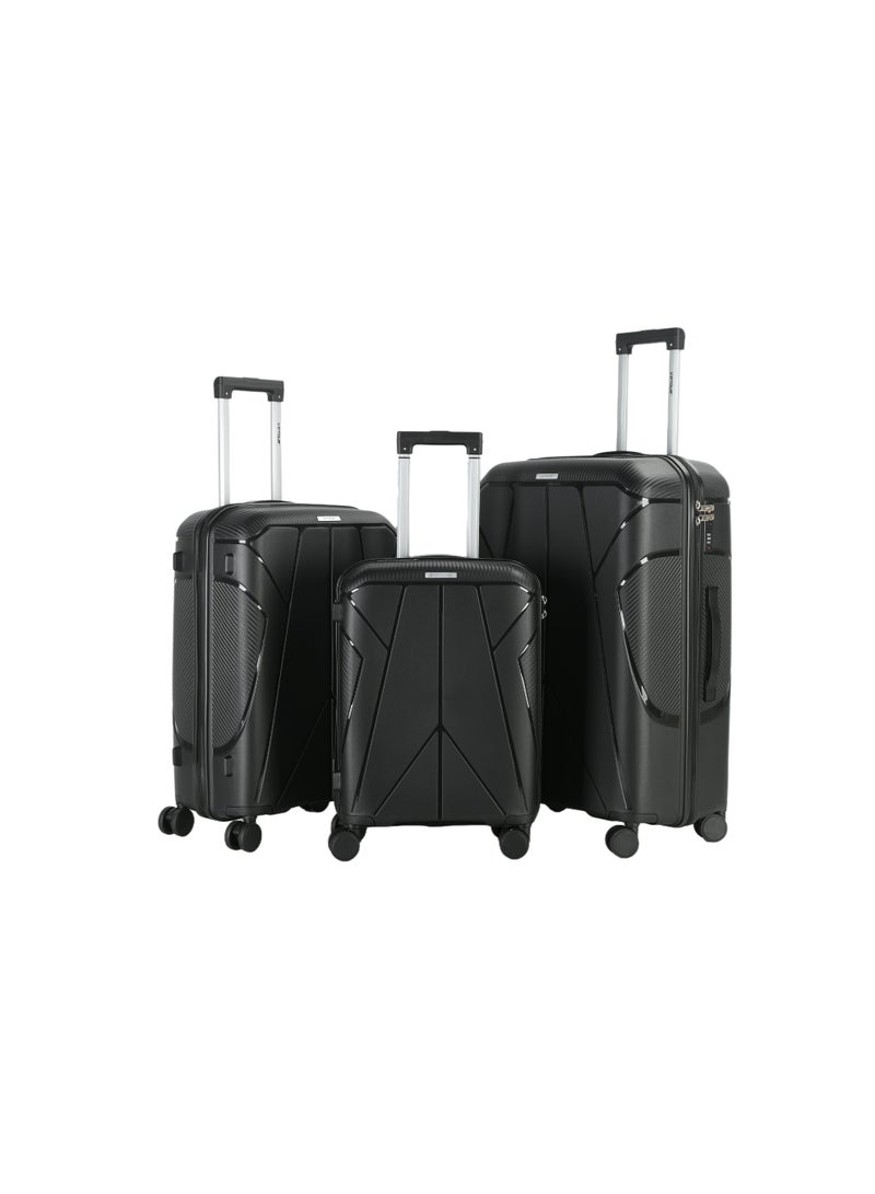 فيبتور طقم حقائب سفر صلبة دوارة مكون من 3 قطع مع قفل TSA - مصنوع من مادة البولي بروبيلين المتينة، بعجلات مزدوجة تدور 360 درجة، ومقبض من الألومنيوم - Image 1