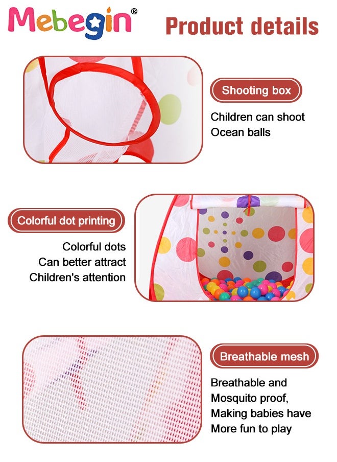 MEBEGIN - 3PCS Kids Ball Pits for Toddlers with Play Tent and Baby Tunnel, Fun Foldable Playhouse with Storage Bag, 3 in 1 Connection Design Between Tent, Crawling Tunnel and Ball Pit, Suitable for Backyards, Kids' Parties, Playrooms and Daily Activities(Not Included Balls) - Image 1