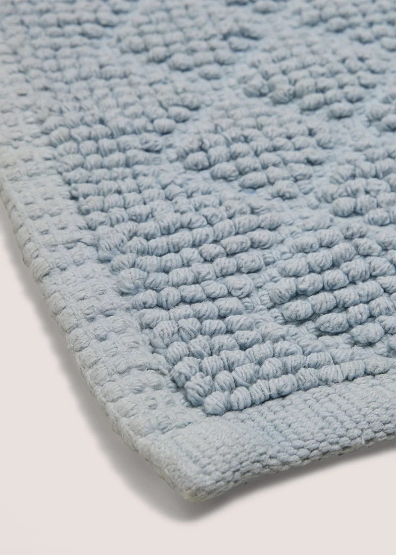 Matalan Blue Square Design Bath Mat