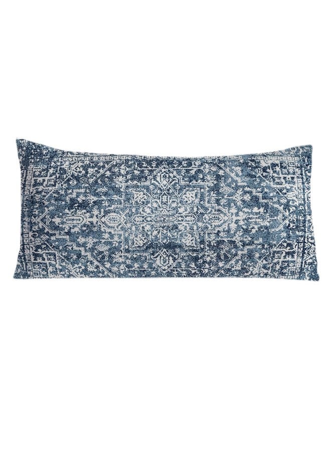 PIUD Vintage Boho Navy Blue Tribal 20x54 Body Pillow Cover, Retro Boho Blue Ethnic Moroccan Decorative Long Body Pillow Cases for Bed Couch - Image 1