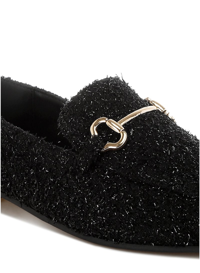 London Rag Women's Horsebit Detail Shiny Loafers in Black - Image 4