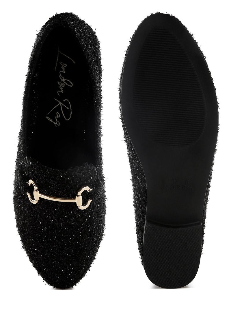 London Rag Women's Horsebit Detail Shiny Loafers in Black - Image 5