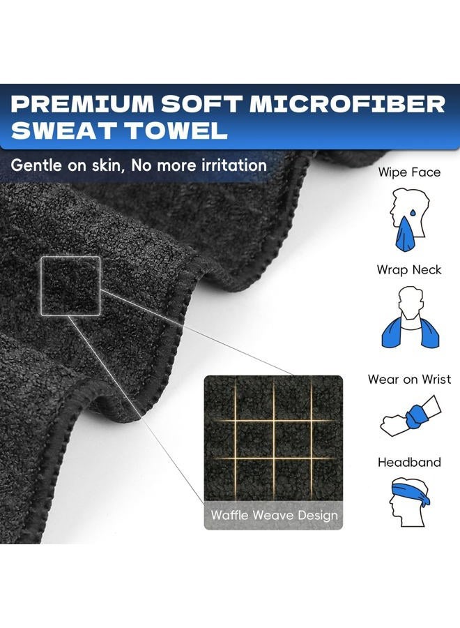 SOOWASH Microfiber Gym Towels for Working Out 16x27 Inch 6 Pack Quick Dry Negative Ions Lightweight Gym Towel for Men & Women Sports Towels for Body Hot Yoga Black - Image 5