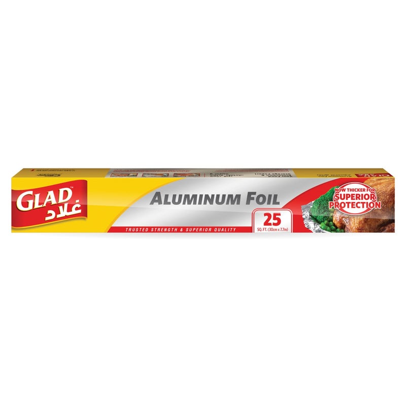 Glad Aluminum Foil 25 Sq.Ft. Size 30cm x 7.7m 1 pc