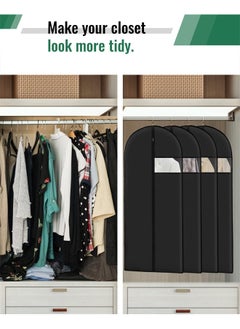 Reelyo Garment Bags 5 Packs Garment Bags for Hanging Clothes Env-friendly Breathable Suit Bag Clothes Cover for Storage Suits Shirts T-shirts and Jackets Suitable for Adults and Children  - Image 4