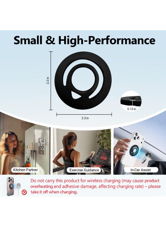 Dual-Sided Magnetic Phone Grip Holder with 3 Metal Plates, Strong N52 MagSafe Phone Ring Stand, Soft Silicone Finger Strap Holder for iPhone 17/16/15/14/13/12 Series, Compatible with MagSafe Cases and Non-MagSafe Phones - Image 5