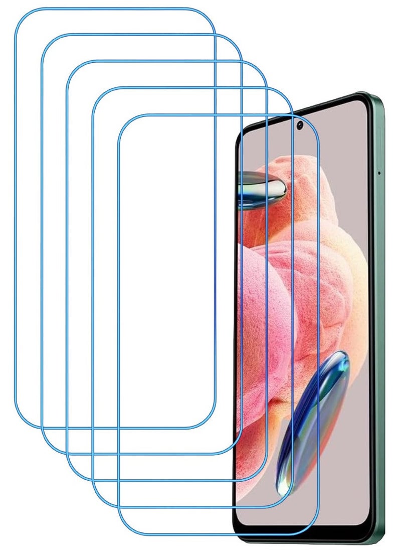 ACLIX 5 Pieces Antistatic ESD Dustproof Premium Quality High Definition Clear Tempered Glass Screen Protector Designed For Xiaomi Redmi Note 12 - Image 1