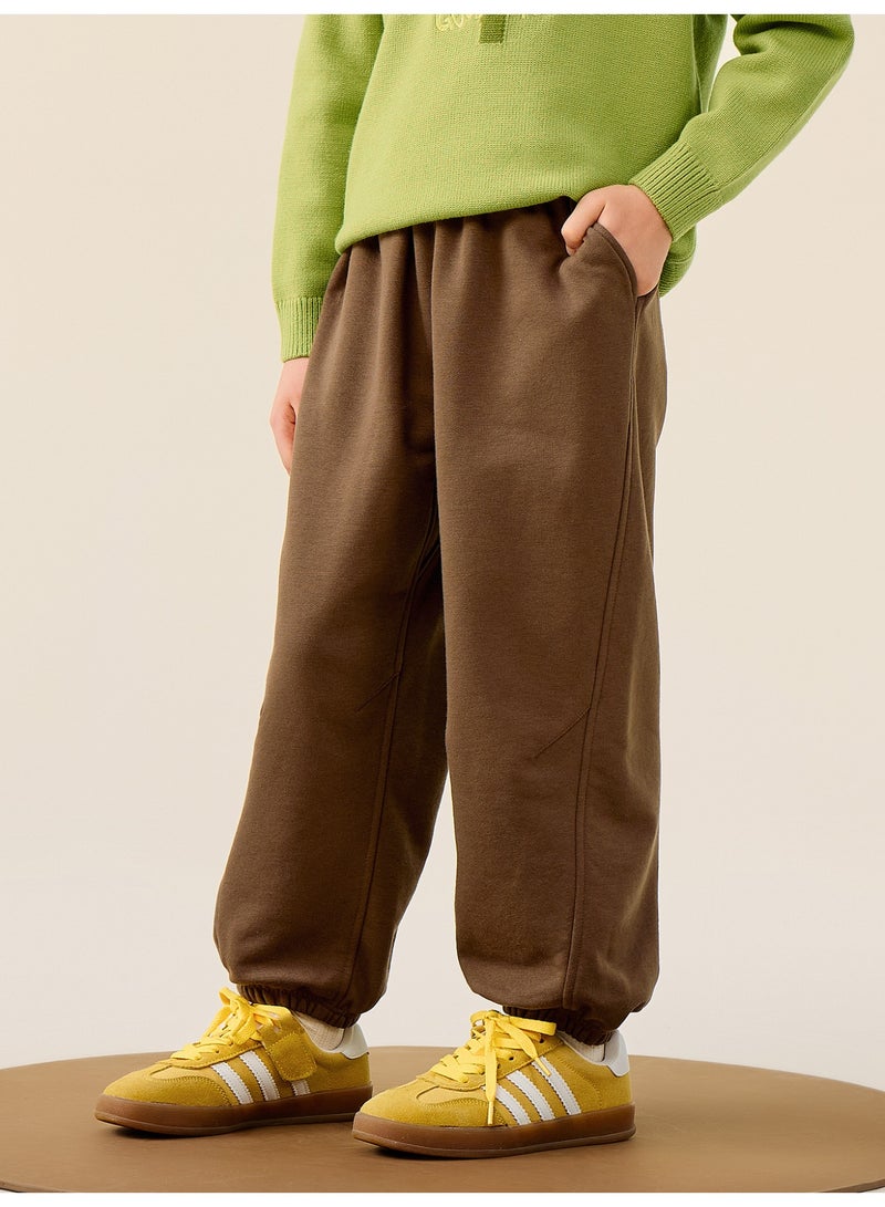 ميني بالا بنطلونات جوجر مناسبة للراحة للاطفال غير جنس محدد، بوسط مرن، مقاس ضخم، كميات ذات أضلاع ملموسة، قطعة مريحة وقابلة للتنفس، جيوب جانبية، مثالية للارتداء اليومي ووقت اللعب بنطلونات للأطفال - Image 2