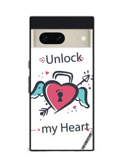 Protective Case Cover For Google Pixel 7 Unlock My Heart Design Multicolour
