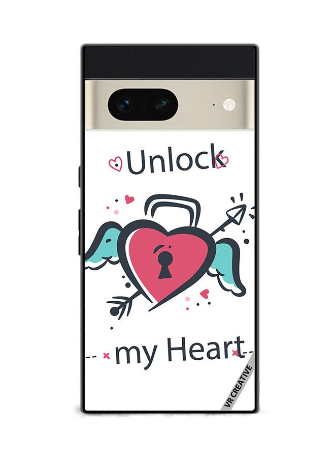 VR CREATIVE - Protective Case Cover For Google Pixel 7 Unlock My Heart Design Multicolour - Image 1