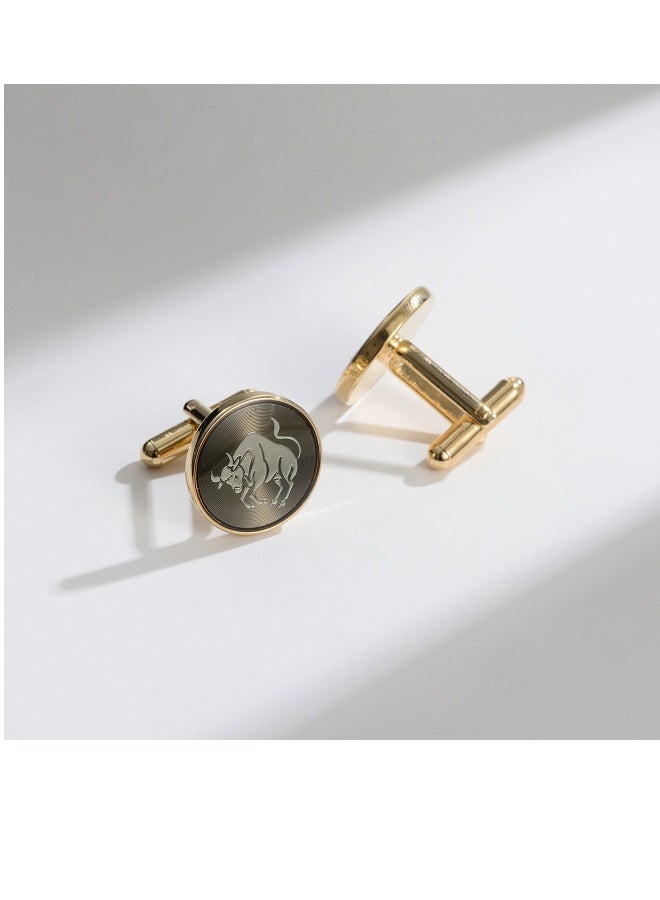Vintage Patch Copper Cufflinks, Gold-Plated Chrome-Plated Cufflinks For Men's Suits, Business Formal Shirts And Accessories  - Image 1