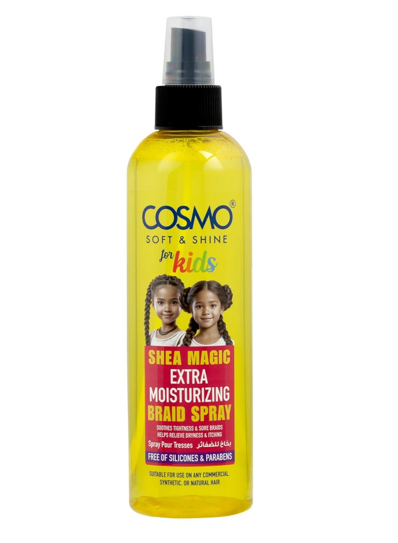 COSMO Soft And Shine For Kids Shea Magic Extra Moisturizing Shine Braid Spray Reduces Hair Breakage/For Braids And Natural Styles 250 ML - Image 1