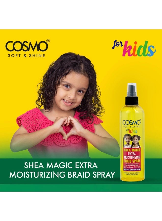 COSMO Soft And Shine For Kids Shea Magic Extra Moisturizing Shine Braid Spray Reduces Hair Breakage/For Braids And Natural Styles 250 ML - Image 2